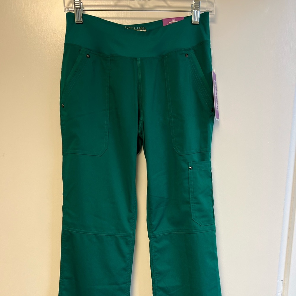 Healing Hands Purple Label Yoga scrub pants 9133 XS Hunter Petite